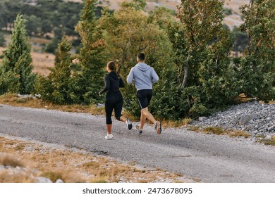  A Couple's Energizing Morning Run in the Mountains - Powered by Shutterstock