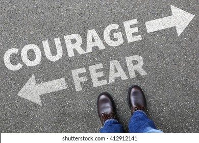 Courage And Fear Risk Safety Future Strength Strong Business Man Concept Businessman Finances