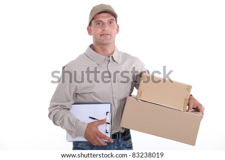 Courier delivering packages