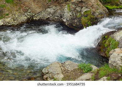 The Course Of A Mountain River In The Vachkazhets Mountain Range In Kamchatka.