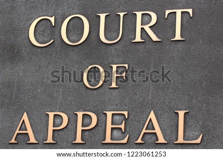 COURT OF APPEAL SIGN Stock photo © 