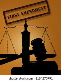 Court Gavel Scales First Amendment Stamp Stock Photo 1184270791 ...