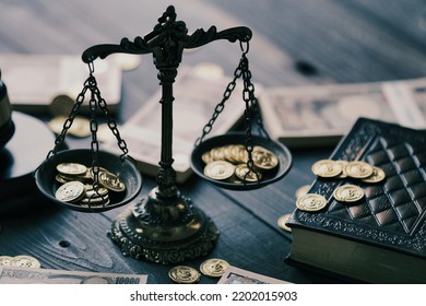 Court image retro balance and money - Shutterstock ID 2202015903