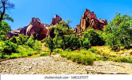 The Court of the Patriarchs, Abraham Peak, Isaac Peak and Jacob Peak, in Zion National Park in Utah, United Sates