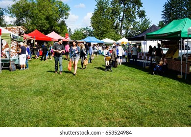 Courtenay~Vancouver Island, BC, Canada, June 3 2017 Comox Valley Farmers Market held Saturdays at the Comox Valley Exhibition Grounds ~Vancouver Island, BC, Canada
