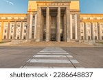 Courthouse in Cagliari. Sardinia, Italy (word latin IUSTITIA=Justice)