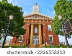 Courthouse for Knox County old brick building with pillars main entrance