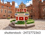 Courtyard of Hampton Court palace in spring, London, UK