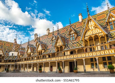 Courtyard Of Hotel Dieu, Beaune, France