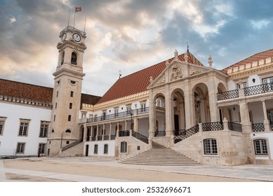 Courtyard and main building of the historic Coimbra university, Portugal - Powered by Shutterstock