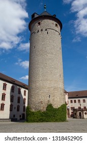 Courtyard And Main Tower Of Marienburg Castle In Wurzburg, Germany