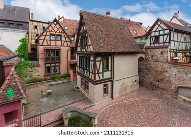 The courtyard of the medieval city of Calmar, Alsace, France
