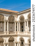 The Courtyard of Pinacoteca di Brera in Milano, with the Napolean Statue.