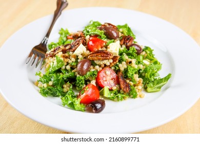 Couscous Salad With Kale, Pecans, And Feta Cheese