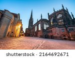 Coventry cathedral at dusk. England