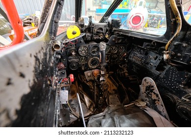 Coventry, UK 01 25 2022 Old Fighter Jet Cockpit Image