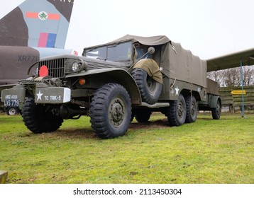 Coventry, UK 01 25 2022 Vintage American Army Truck On Display