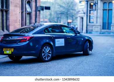 Coventry, UK - February 23, 2019: Uber Car Service In Coventry City Center