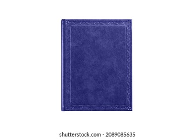 Cover Book Isolated On White Background, Top View Close-up Very Peri Color Of The Year 2022