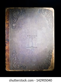 Cover of the old book on black background
