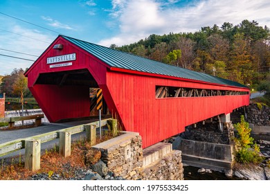 Covered Bridge closeup in New England in USA
