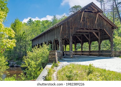 Covered Bridge At High Falls In North Carolina