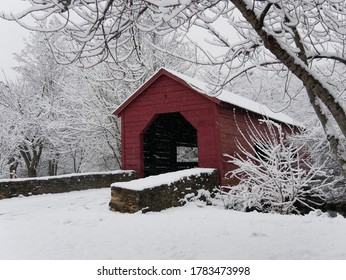 Covered bridge on a snowy day - Powered by Shutterstock