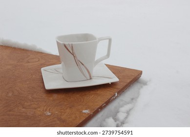 covered in snow in winter