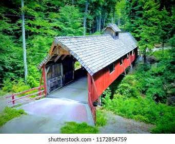 Covered Wooden Bridge Located Near Traverse City, MI