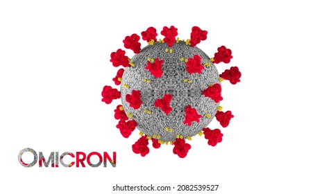  COVID 19 New Variant OMICRON 2021 Microscopic Virus Structure 3d Illustration