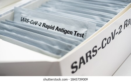Covid 19 Rapid Antigen Test box - Shutterstock ID 1845739009