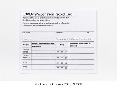 Covid 19 vaccination record card for individual use during the covid 19 coronavirus global pandemic