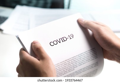 Covid Report And Corona Virus Data Document. Coronavirus Pandemic Impact And Result On Business Market And Finance. Doctor Doing Vaccine Research. Insurance, Survey Or Medical Information Text.