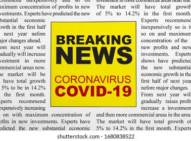 Covid-19 Breaking News Headline In The Newspaper