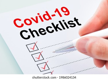 Covid-19 Coronavirus Checklist, Hand Filling Check List