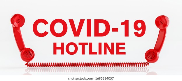 Covid-19 Coronavirus Hotline With Landline Telephone Receiver 