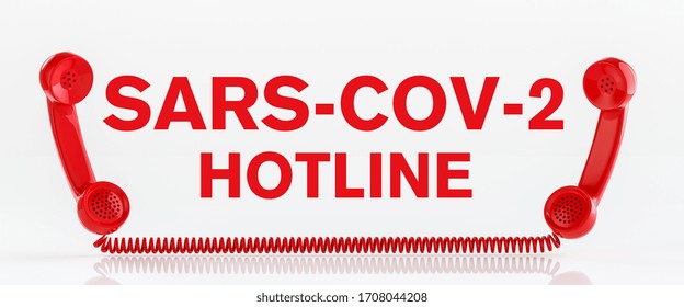 Covid-19 Coronavirus Hotline With Landline Telephone Receiver 