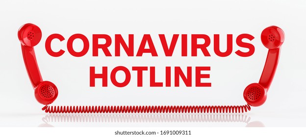 Covid-19 Coronavirus Sars-CoV-2 Hotline With Telephones