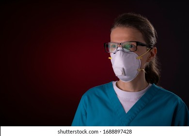 COVID-19 Healthcare Worker Using PPE Protective Equipment. Nurse Or Doctor Theme Preparing For Virus Treatment.