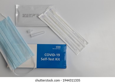 Covid-19 Home Test Kit With Swabs And Mask Given Free To U.K Secondary School Children.