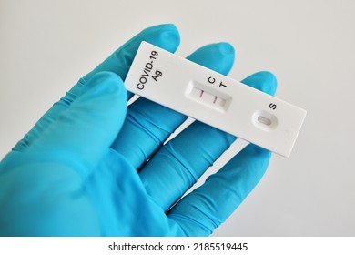 COVID-19 Positive Test Result By Using COVID-19 Antigen Test Kit Or ATK, Rapid Test Method 