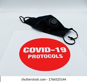 Covid-19 protocols. Concept of preventive measures covid-19, isolated on white background.