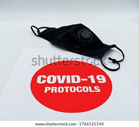 Covid-19 protocols. Concept of preventive measures covid-19, isolated on white background.