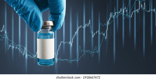 Covid-19 Vaccine Research And Development Concept. Hand Of A Researcher With Vaccine