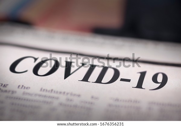 Covid19 Written Newspaper Close Shot Text Stock Photo Edit Now