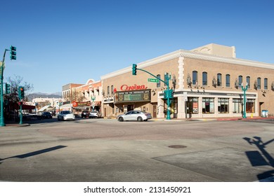 Covina, California, United States - 10-25-2021: A View At The Intersection Adjacent To The Covina Center For The Performing Arts.