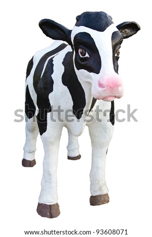 cow statue on white background