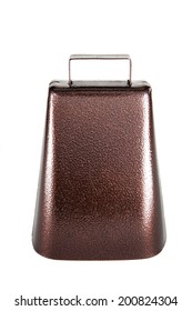 A cowbell against a white background