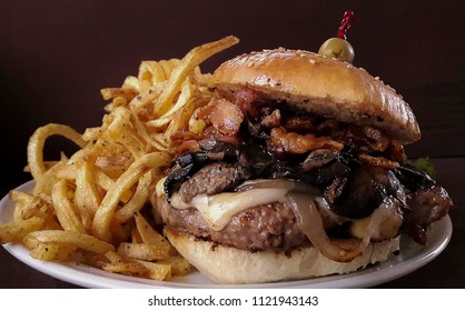 Cowboy Bacon Mushroom Gouda Burger