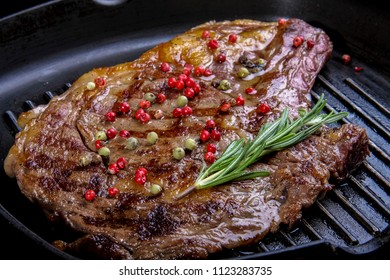 Cowboy beef steak in a cast iron pan  - Shutterstock ID 1123283735